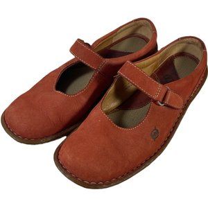 Born Womens Mary Jane Shoes Red Leather Hook And Loop Round Toe 8 M EUR 39